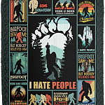 I Hate People, White, Cozy Plush Fleece Blanket - 50x60