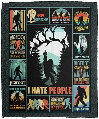 I Hate People, White, Cozy Plush Fleece Blanket - 50x60