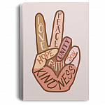 Celebrate Diversity No Racism Unity Art Wrapped Framed Canvas Prints - Unframed Poster - Home Wall Art, White, 0.75'' Framed Canvas