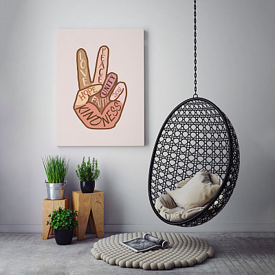 Alternative view of Celebrate Diversity No Racism Unity Art Wrapped Framed Canvas Prints - Unframed Poster - Home Wall Art