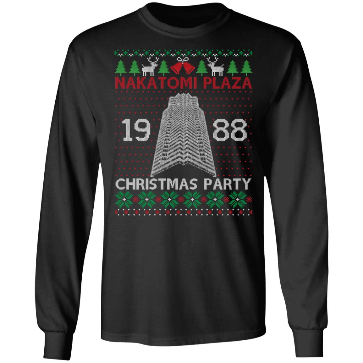 7KT. Nakatomi plaza christmas (5), Black, Long Sleeve