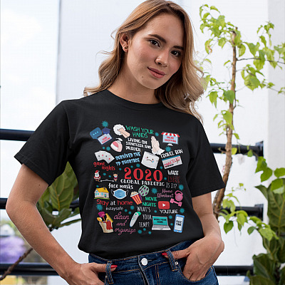 Alternative view of 2020 Global Pandemic T-Shirt - 2020 Event T-Shirt - 2020 Quarantine T-Shirt