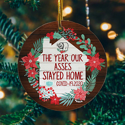 Alternative view of The Year We Stayed Home Quarantined Christmas 2020 Decorative Christmas Ornament - Holiday Ornament