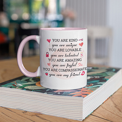 Alternative view of You Are Kind You Are Unique Accent Mug