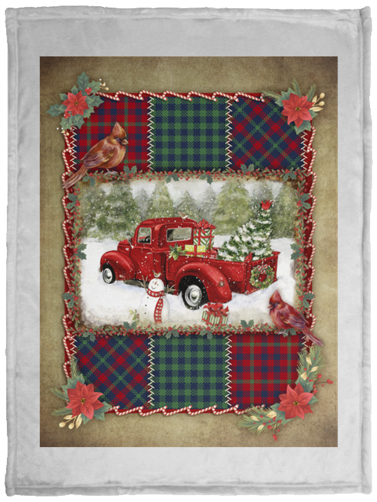 5KT. Red Truck Snowman Christmas(12), White, VPS Cozy Plush Fleece Blanket - 30x40 5KT. Red Truck Snowman Christmas(12), White, VPS Cozy Plush Fleece Blanket - 30x40