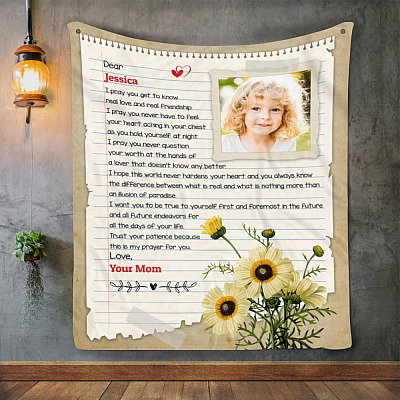 Alternative view of Custom Photo Letter to Daughter I Pray You Get to Know Real Love Personalized Image Mink Fleece - Woven Blanket