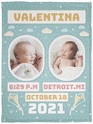 Custom Photo Baby Birthday Gift, White, VPS Cozy Plush Fleece Blanket - 30x40