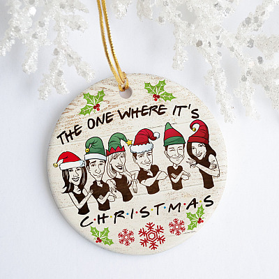 Alternative view of The One Where It's Christmas Ornament - Friends Santa Christmas Ornament - Funny Xmas Gifts