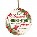 Personalized Cardinal Circle Ornament, White, Circle Ornament