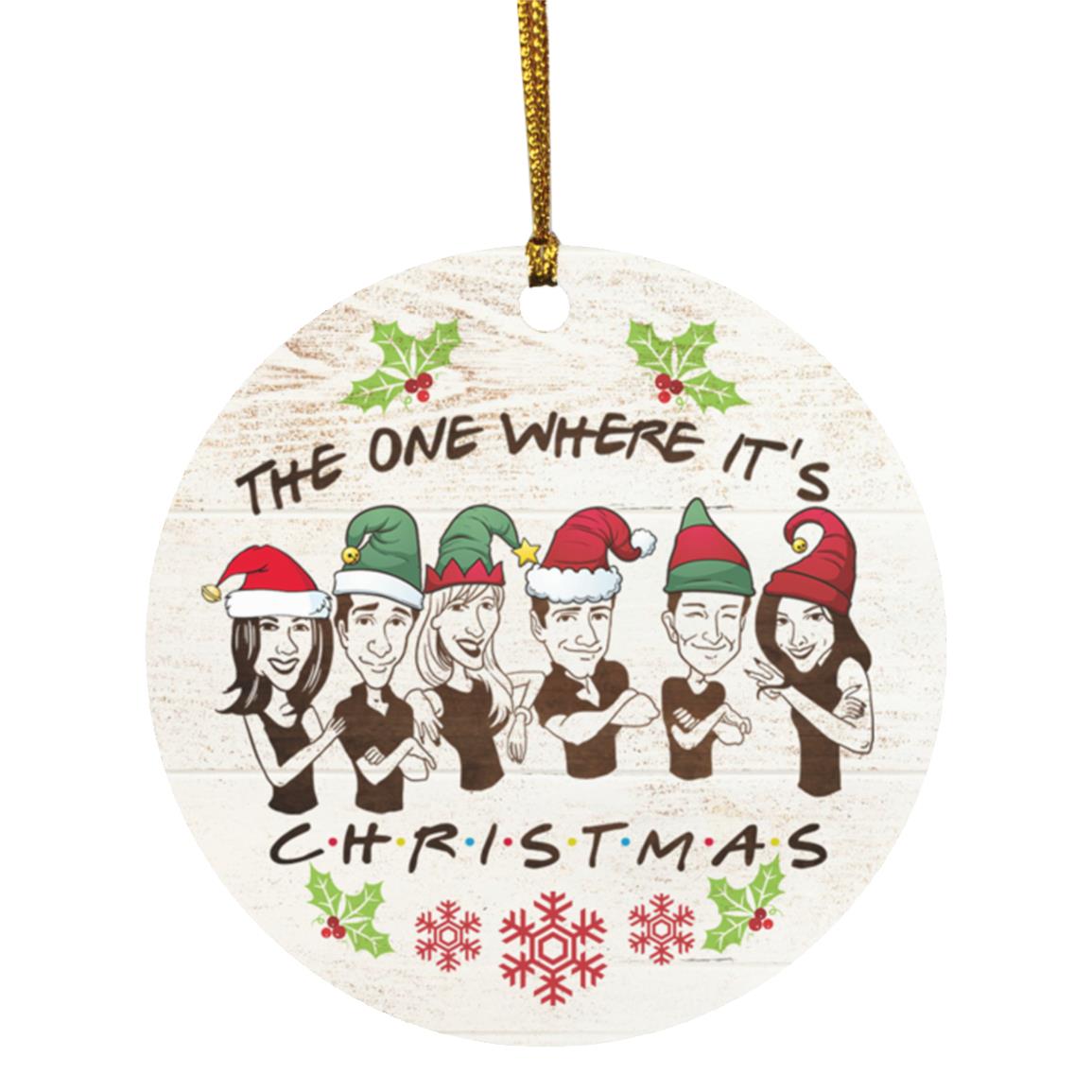 The One Where It's Christmas Ornament, White, Circle Ornament