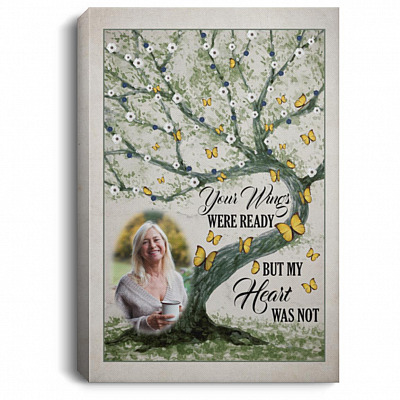 Personalized Photo Your Wings Were Ready, White, 0.75'' Framed Canvas