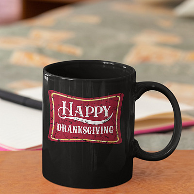 Alternative view of Happy Dranksgiving Ceramic Coffee Mug - Beer Stein - Water Bottle - Color Changing Mug