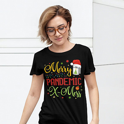 Alternative view of Merry Pandemic X-mess Funny Quarantine Christmas Pandemic 2020 T-shirt - Pandemic Xmas Gift