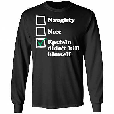 Naughty Nice Epstein Didn't Kill Himself Hoodie, Black, Long Sleeve