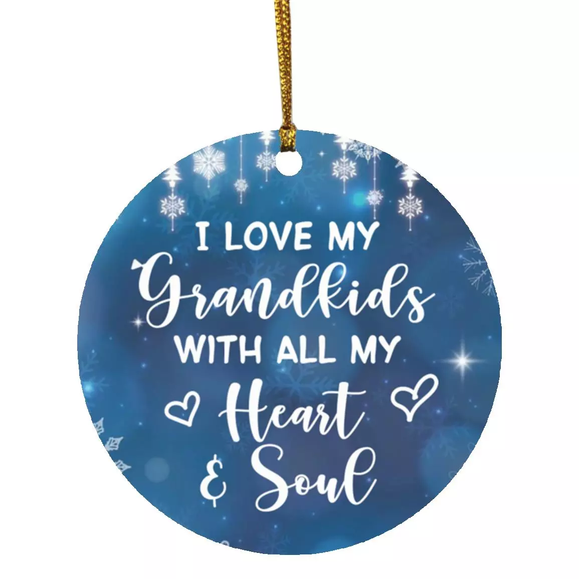 1VT. I Love My Grandkids, White, Circle Ornament 1VT. I Love My Grandkids, White, Circle Ornament