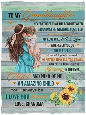 13 HG. To My Granddaughter That The Bond (8), White, VPS Cozy Plush Fleece Blanket - 30x40