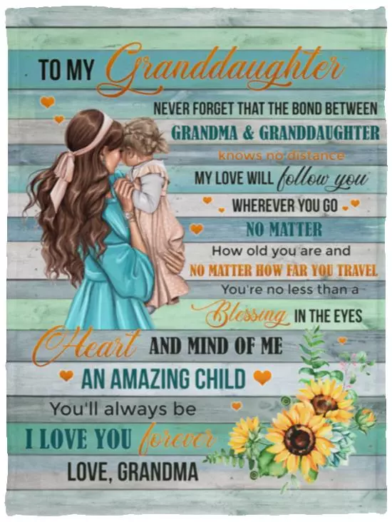 13 HG. To My Granddaughter That The Bond (8), White, VPS Cozy Plush Fleece Blanket - 30x40