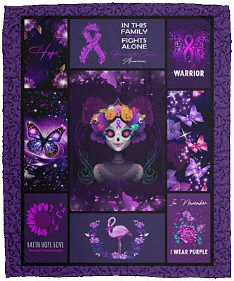Pancreatic Cancer Awareness Fleece Blanket, White, Cozy Plush Fleece Blanket - 50x60