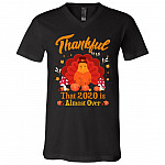 Thankful 2020 Shirt, Black, V-Neck T-Shirt