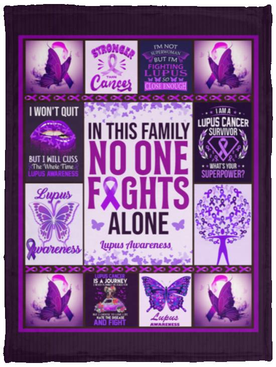 Lupus Awareness Fleece Blanket, White, VPS Cozy Plush Fleece Blanket - 30x40