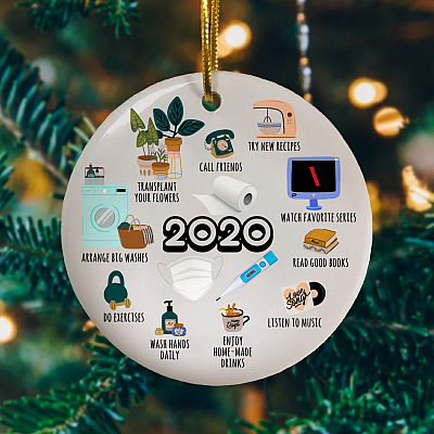 Alternative view of The One Where We Were Quarantined 2020 a Year to Remember Christmas Ornament - Holiday Ornament