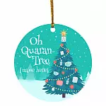 Personalized Oh Quaran-Tree Ornament 1, White, Circle Ornament