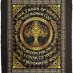 4KT. I See Trees of Green Celtic Tree Of Life (9), White, Cozy Plush Fleece Blanket - 50x60