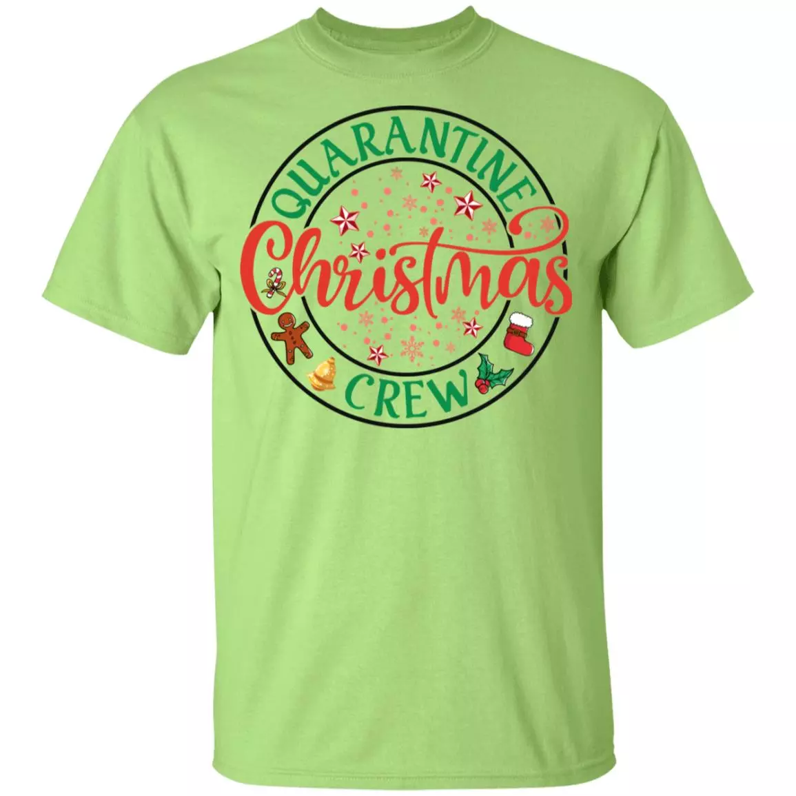 Quarantine Christmas Crew Youth Tee, Mint Green, Youth T-Shirt