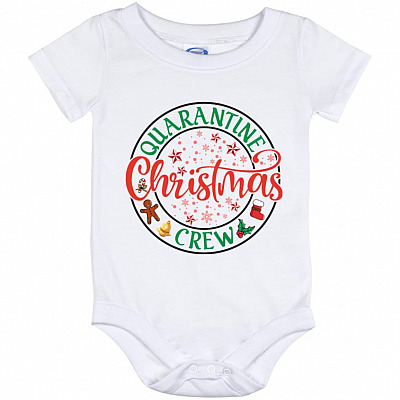 Quarantine Christmas Crew Baby Onesie, White, Baby Onesie - 12 Month