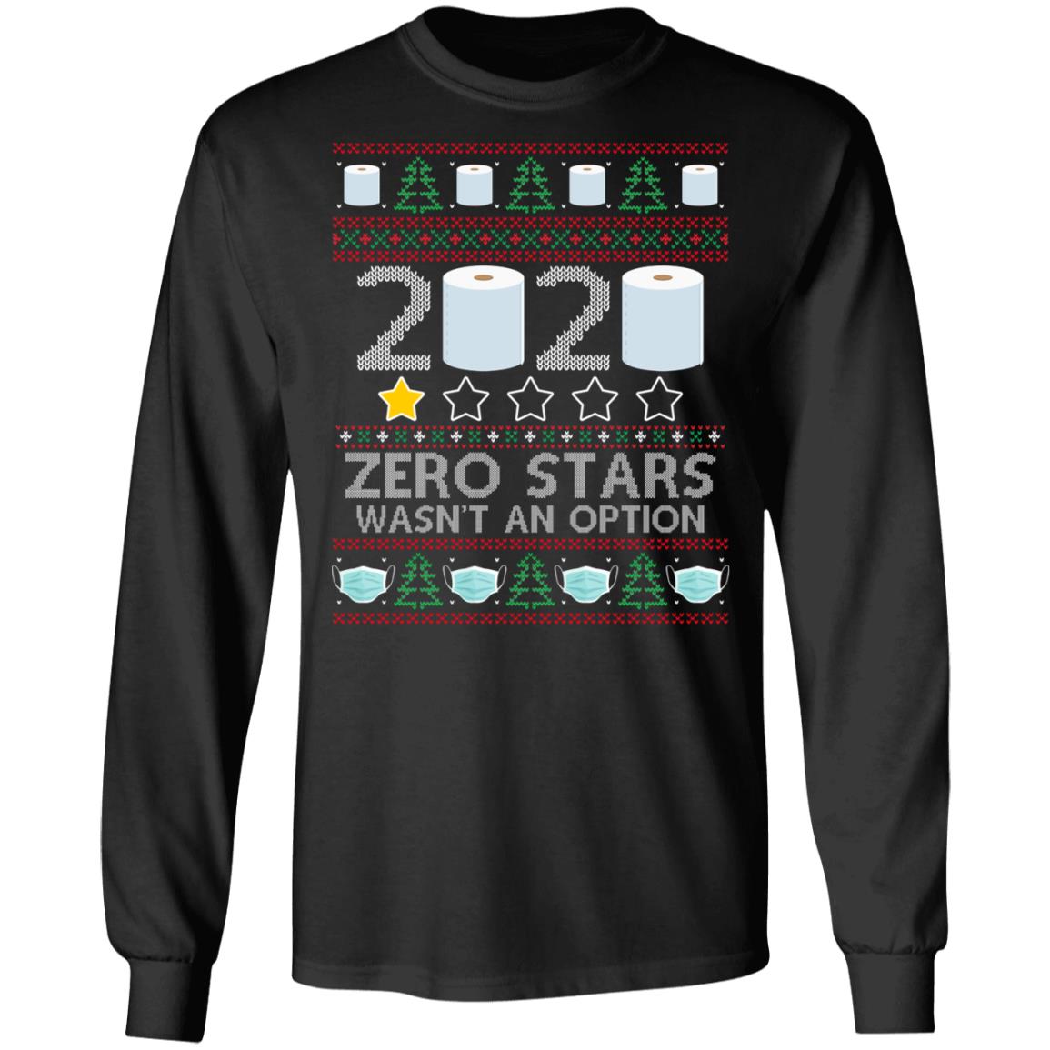 2020 1 Star Review Zero Stars Hoodie, Black, Long Sleeve