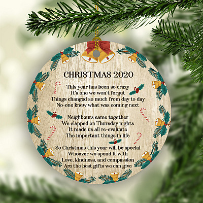 Alternative view of 2020 Christmas Lockdown Quarantined Ornament - Pandemics Holiday Gift -Family Ornament 2020
