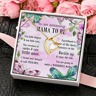 New Mother Necklace - To An Amazing Mama To Be Forever Love Pendant Necklace