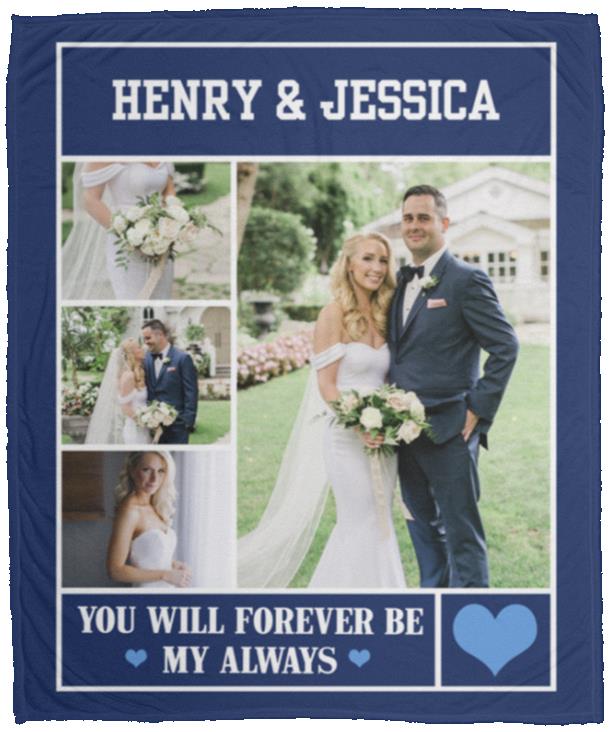 Personalized Custom Photo Image Blanket, White, Cozy Plush Fleece Blanket - 50x60