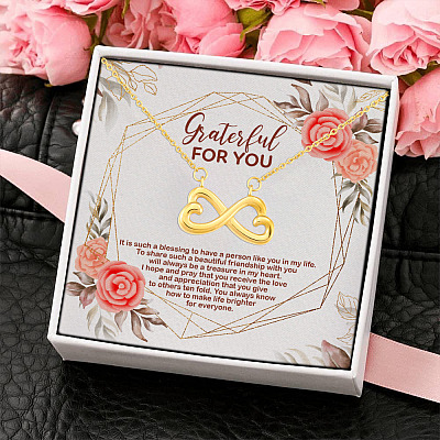 Best Friend Pendant Necklace - Grateful To Have You In My Life Friendship Infinity Heart Pendant Necklace