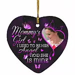 Personalized Photo Mommy Heart Ornament, White, Heart Ornament Personalized Photo Mommy Heart Ornament, White, Heart Ornament