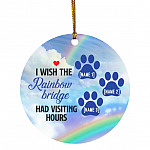 10VT. I Wish The Rainbow 1 Dogpaw 3-customized Personalized I Wish The Rainbow 3 Ornament, White, Circle Ornament