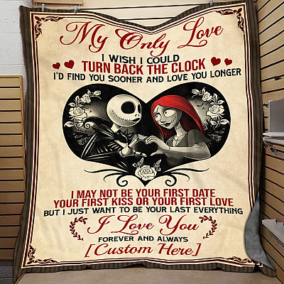 Alternative view of Personalized My Only Love I Wish I Could Turn Back The Clock Jack And Sally Fleece Blanket - Sherpa Blanket