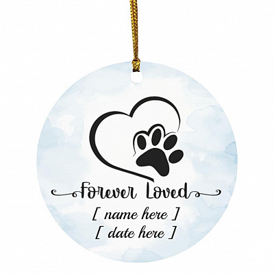 Personalized Forever Love Ornament, White, Circle Ornament