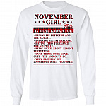 5. Girl Facts 11, White, Long Sleeve
