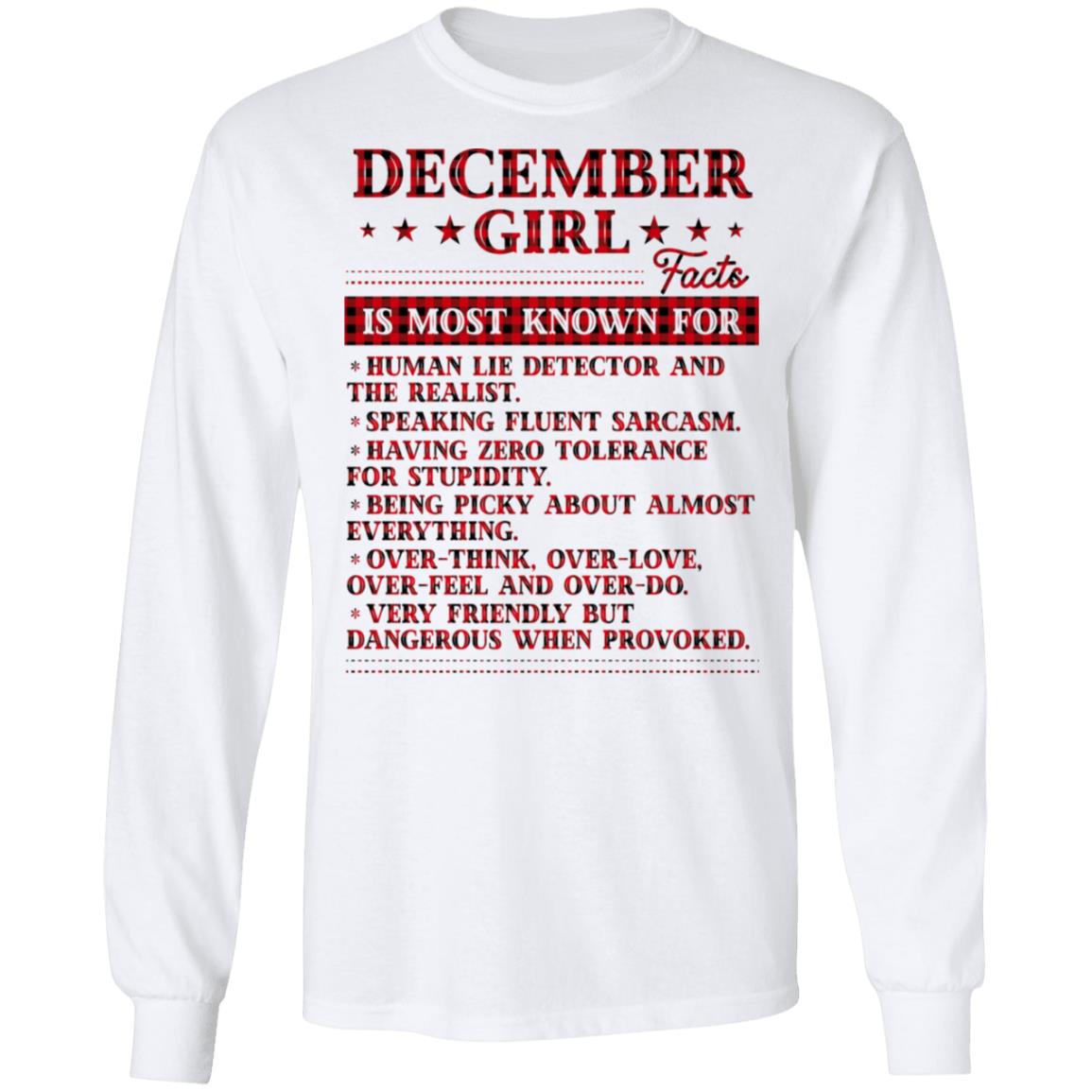 5. Girl Facts 12, White, Long Sleeve