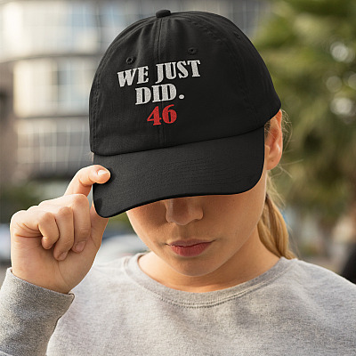 Alternative view of We Just Did 46 Twill Cap - High-Profile Snapback Hat - Trucker Hat - Biden 2020 Hat