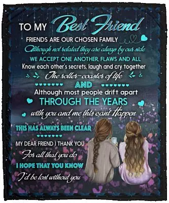 To My Best Friend Blanket, White, Cozy Plush Fleece Blanket - 50x60