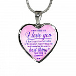 When I Tell You I Love You I Don't Say It Out Of Habit Heart Pendant Necklace - Meaningful Necklaces For Wife - Heart Luxury Necklace (Silver)