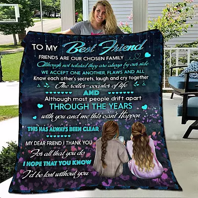 Alternative view of To My Best Friend Fleece Blanket - Mink Sherpa Blanket - Woven Blanket - Best Friend Girl Gift