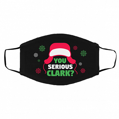 You Serious Clark Face Mask Cover, Black, Cloth Face Cover – Medium/Large