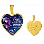 To My Bonus Daughter I Didn't Give You The Gift Of Life Life Gave Me The Gift Of You Heart Pendant Necklace - Heart Luxury Necklace (Gold Plated)