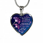 To My Bonus Daughter I Didn't Give You The Gift Of Life Life Gave Me The Gift Of You Heart Pendant Necklace - Heart Luxury Necklace (Silver)