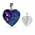 To My Bonus Daughter I Didn't Give You The Gift Of Life Life Gave Me The Gift Of You Heart Pendant Necklace - Heart Luxury Necklace (Silver)