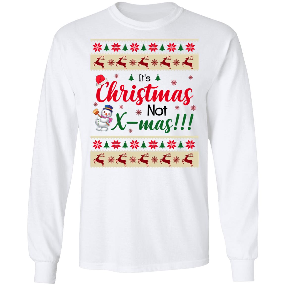 1. Christmas Not X-mas (4), White, Long Sleeve