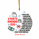 Personalized A Year To Remember The New Normal Christmas Ornament - Holiday Flat Circle Ornament, White, Circle Ornament